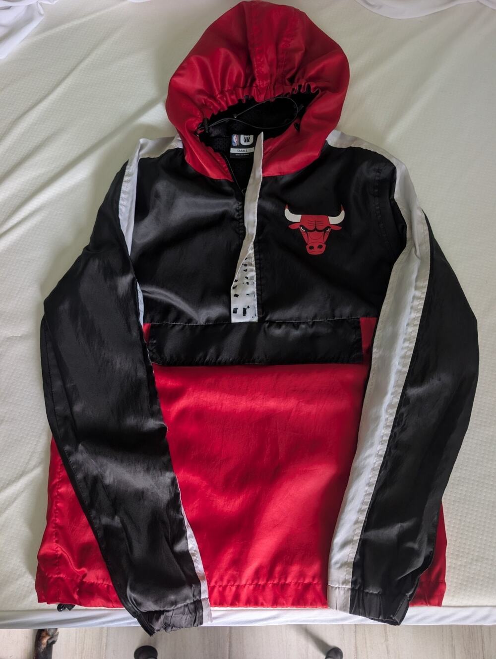 Chicago Bulls NBA 1/4 Zip Pullover Anorak Jacket Windbreaker Mens Sz Small